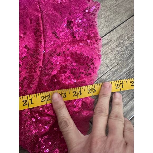 Lucy In The Sky Women's Sequin Pink Cowl Neck Party Mini Dress Size Large - Picture 8 of 9